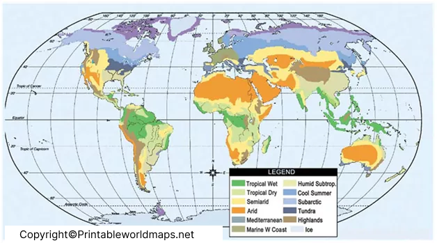 Printable World Temperature Map Template in PDF 5 Temperature Map of World