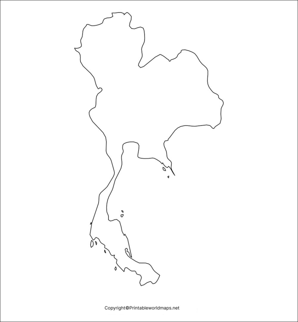 Blank Map of Thailand – Outline Map of Thailand – Transparent PNG 2 Thailand Blank Map Outline
