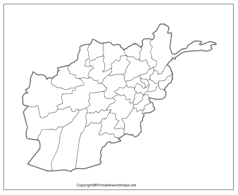 Printable Blank Map of Afghanistan- Outline, Transparent, PNG Map 4 Transparent PNG Afganistan Map 2