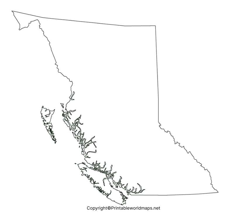 Printable Blank Map of British Columbia – Outline, PNG Map 5 Transparent PNG British Columbia Map