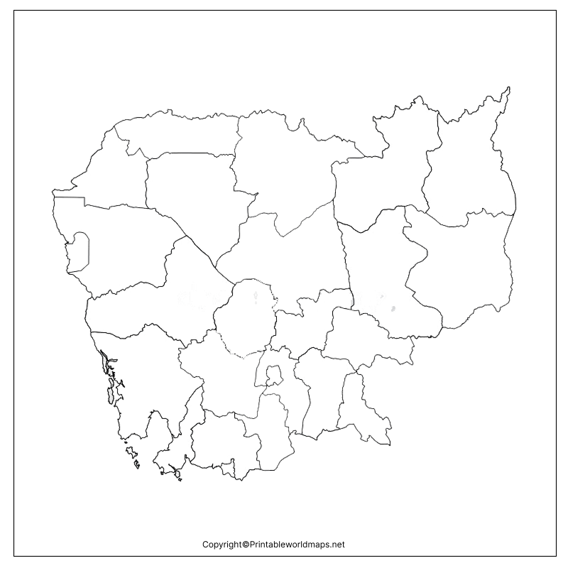 Printable Blank Map of Cambodia – Outline, Transparent map 3 Transparent PNG Cambodia Map 2