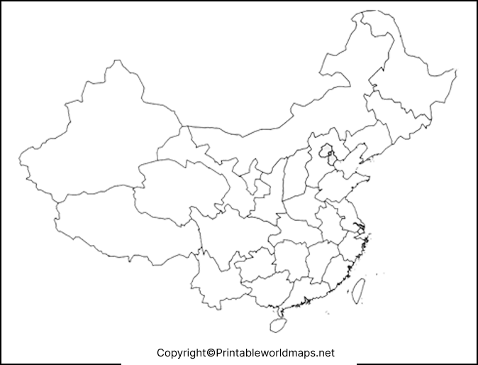 Printable Blank Map of China- Outline, Transparent, PNG Map 5 Transparent PNG China Map 2