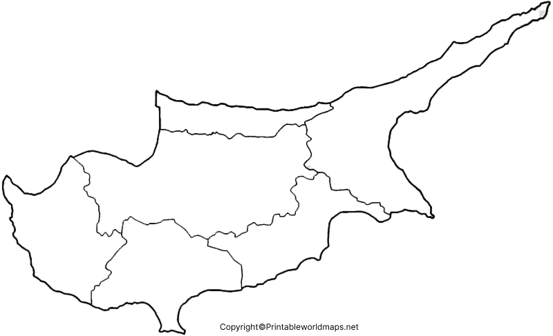 Printable Blank Map of Cyprus – Outline, Transparent, PNG map 4 Transparent PNG Cyprus Map