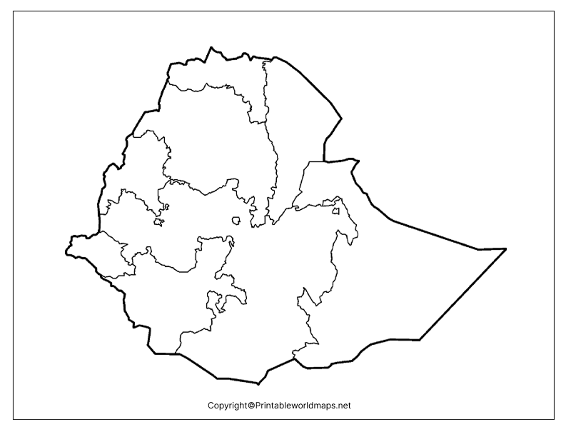 Printable Blank Map of Ethiopia- Outline, Transparent, PNG Map 4 Transparent PNG Ethiopia Map 2