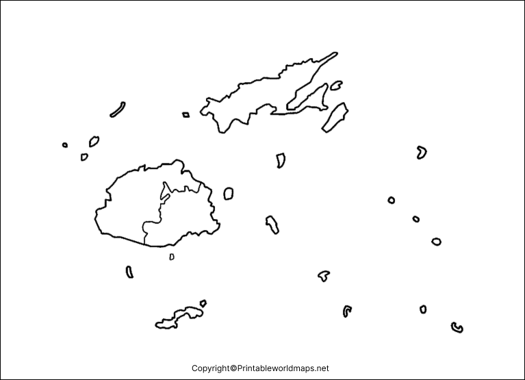 Printable Blank Map of Fiji – Outline, Transparent, PNG Map 4 Transparent PNG Fiji Map 2