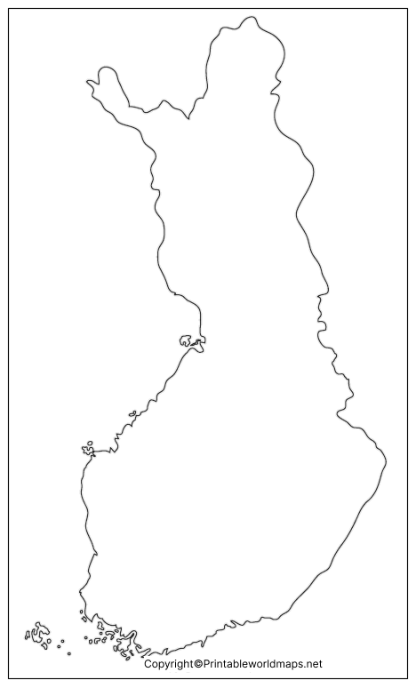 Printable Blank Map of Finland – Outline, Transparent, PNG Map 4 Transparent PNG Finland Map 2