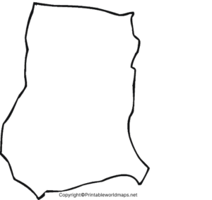 Printable Blank Map of Ghana – Outline for Geography Use