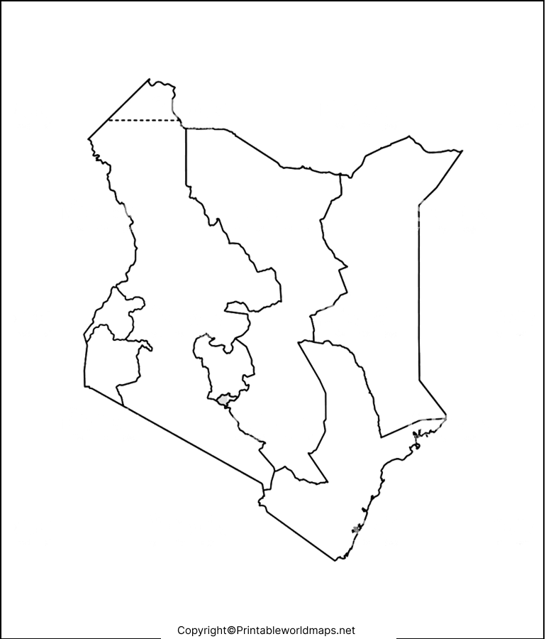 Printable Blank Map of Kenya – Outline, Transparent, PNG map 4 Transparent PNG Kenya Map 2