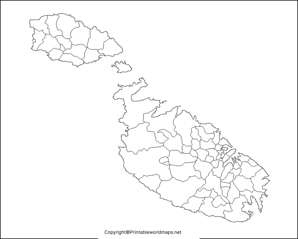 Printable Blank Map of Malta – Outline, Transparent PNG Map 4 Transparent PNG Malta Map