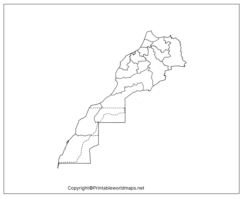 Printable Blank Map of Morocco – Outline, Transparent Map 4 Transparent PNG Morocco Map 2