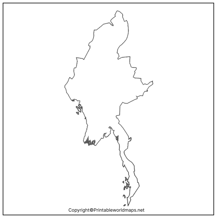 Printable Blank Map of Myanmar – Outline, Transparent map 4 Transparent PNG Myanmar Map 2