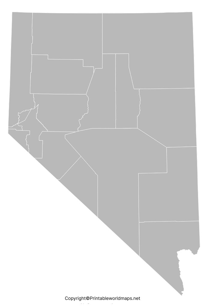 Printable Blank Map of Nevada – Outline Transparent PNG map 3 Transparent PNG Nevada Map 693x1024 2