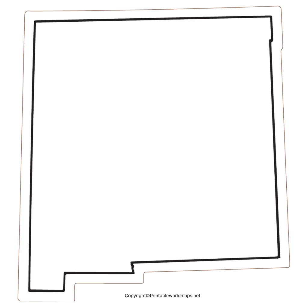 Printable Blank Map of New Mexico -Outline Transparent map 6 Transparent PNG New Mexico Map 1024x1024 2