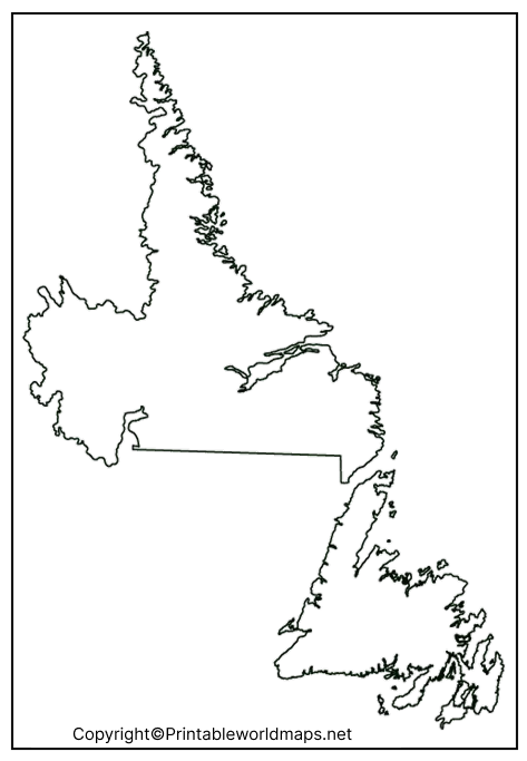 Printable Blank Map of Newfoundland and Labrador – Outline Map 5 Transparent PNG Newfoundland and Labrador Map