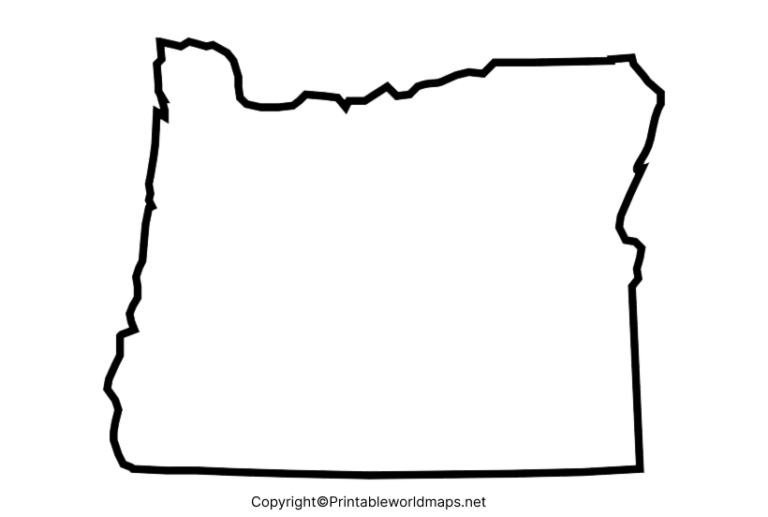 Printable Blank Map of Oregon – Oregon Map Outline [PDF] - Printable ...