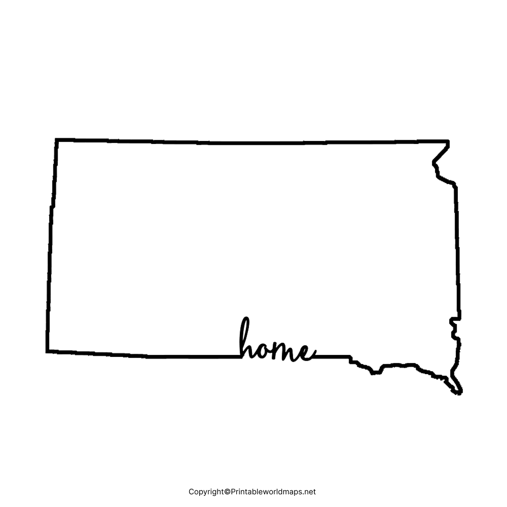 Printable Blank Map of South Dakota – Outline, PNG map 4 Transparent PNG South Dakota Map 2