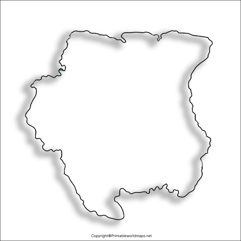 Printable Blank Map of Suriname – Outline, Transparent, PNG map 4 Transparent PNG Suriname Map 2