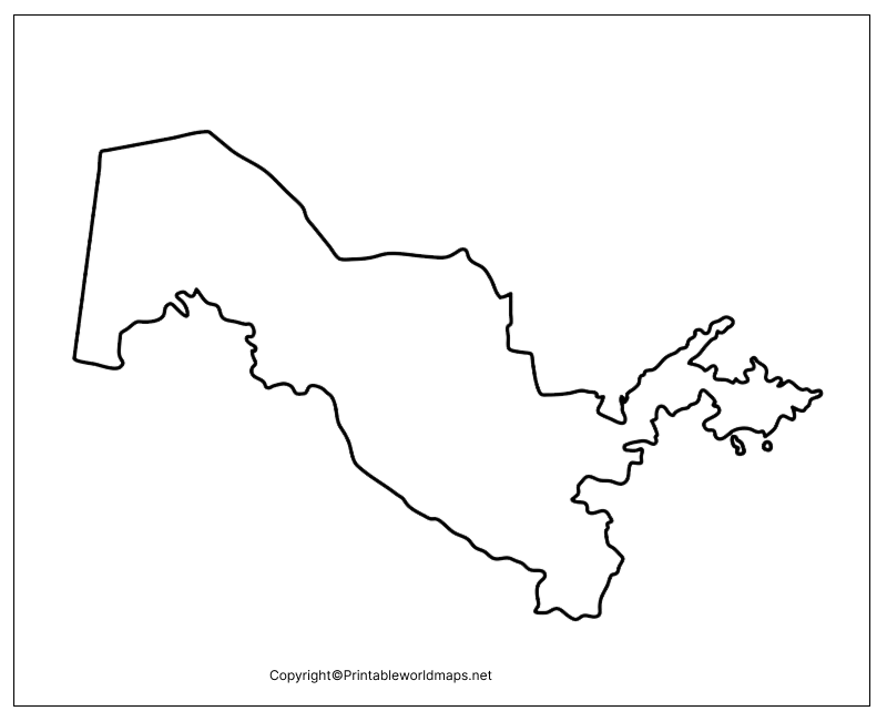 Printable Blank Map of Uzbekistan – Outline, Transparent, PNG map 4 Transparent PNG Uzbekistan Map 2