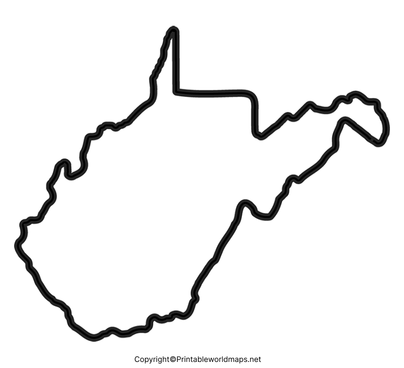 Printable Blank Map of West Virginia – Outline, PNG map 4 Transparent PNG West Virginia Map 2