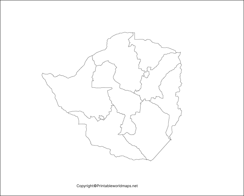 Printable Blank Map of Zimbabwe – Outline, Transparent, PNG map 4 Transparent PNG Zimbabwe Map 2