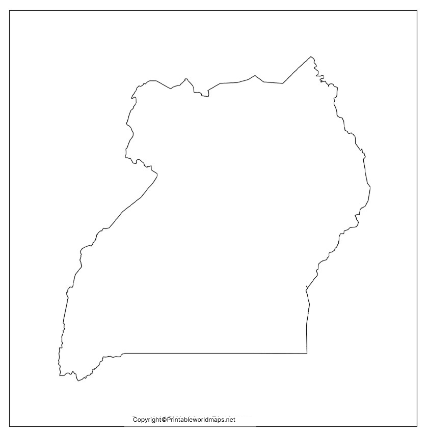 Printable Blank Map of Uganda – Outline, Transparent, PNG Map 2 Uganda Blank Map Outline