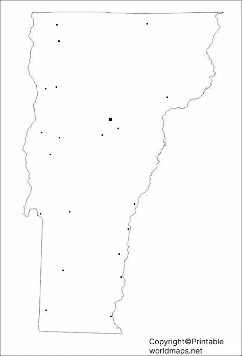 Vermont Blank Map Worksheet