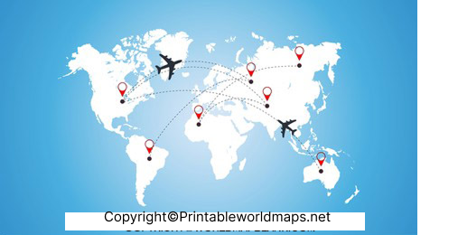 World Flight Map – Route, Path, Tracker Printable in PDF 3 World Flight Map Route