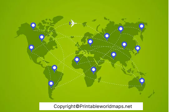 World Flight Map – Route, Path, Tracker Printable in PDF 2 World Flight Map