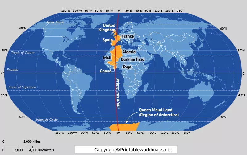 Prime Meridian Map | World Map with Prime Meridian 2 World Map with Prime Meridian