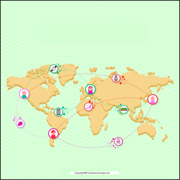 World Shipping Routes Map with Ports in PDF - Printable World Maps