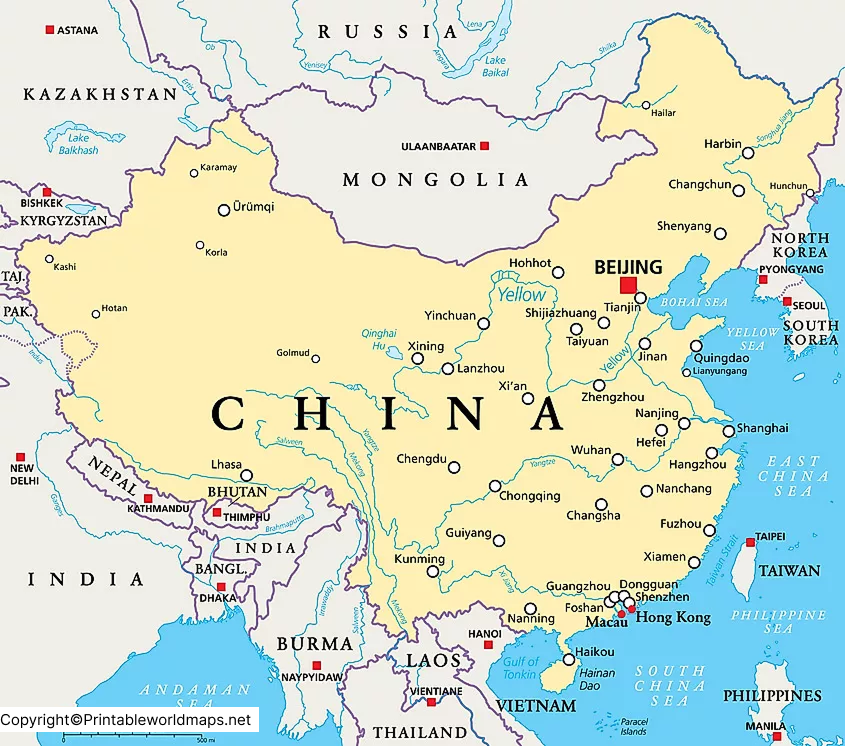 Yellow River on World Map – Yangtze River Map China 7 Yellow River Map of China