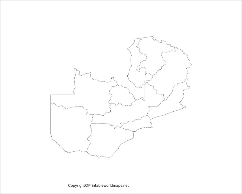 Printable Blank Map of Zambia – Outline, Transparent, PNG map 2 Zambia Blank Map Outline