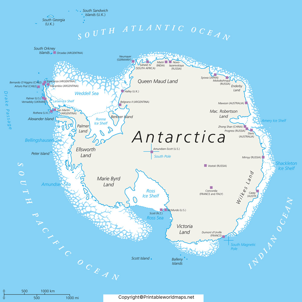 Antarctica Political Map | Map of Antarctica Political 4 antarctica political maps