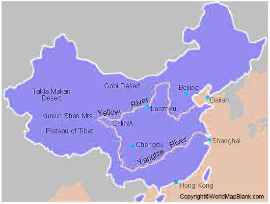 Yellow River on World Map – Yangtze River Map China - Printable World Maps