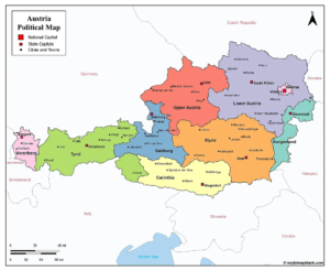 Map Of Austria Austria Cities Map PDF Printable World Maps Image 13 300x246 