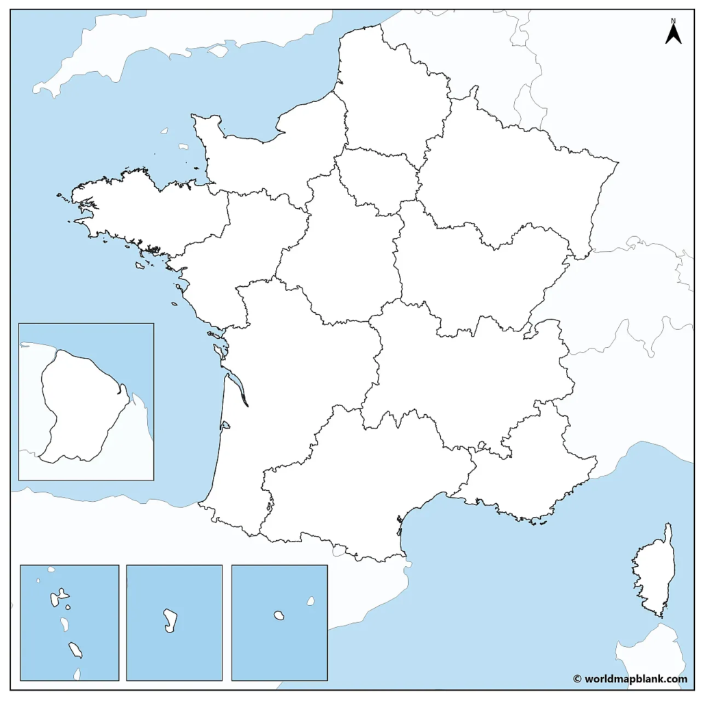 Blank Map Of France France Outline Map PDF Printable World Maps