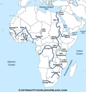 Printable Africa Rivers Map – Map of Africa Rivers - Printable World Maps