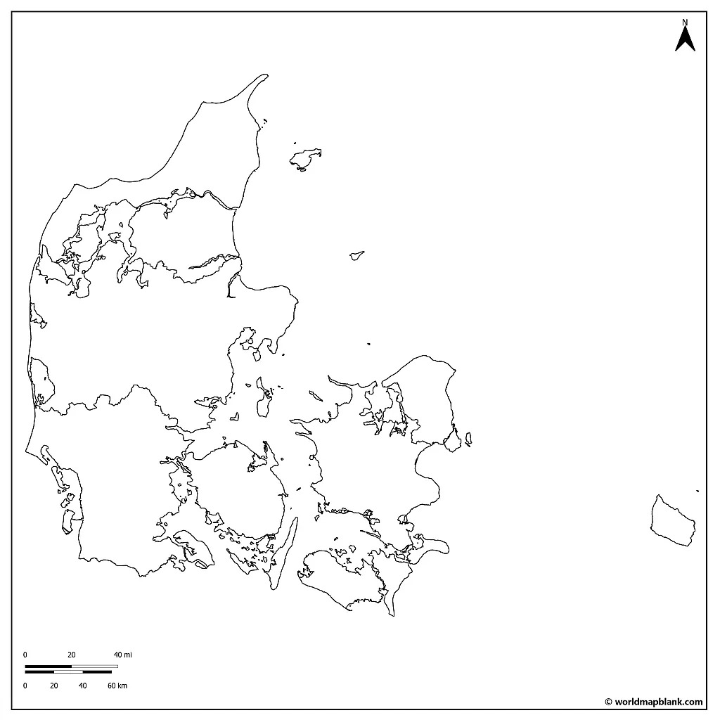 Blank Map of Denmark – Outline Map of Denmark [PDF ...