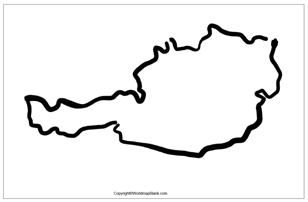 Austria Map Outline Blank Map Of Austria PDF Printable World Maps   Image 27 1024x673 