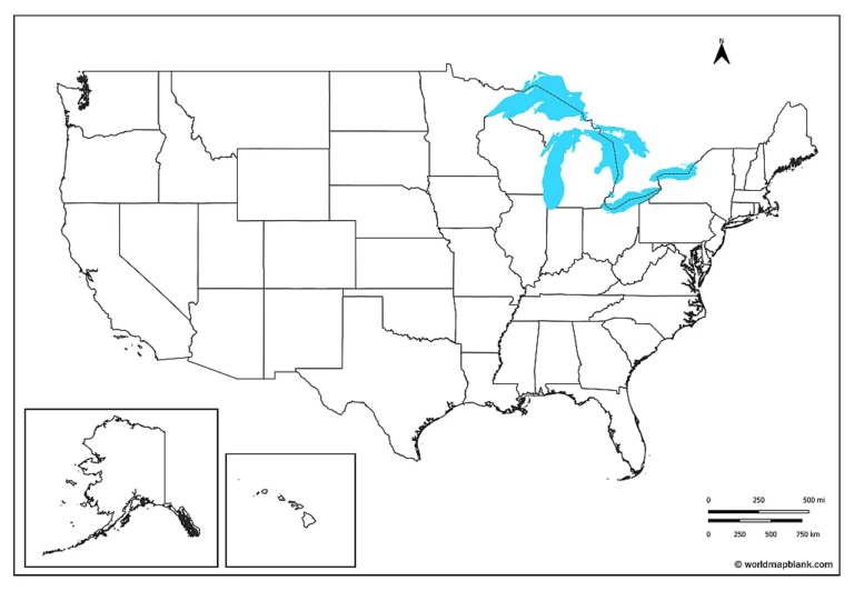Blank Map of the United States – Blank USA Map [PDF] - Printable World Maps