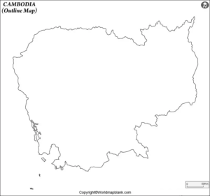 Printable Blank Map of Cambodia – Outline, Transparent map - Printable ...