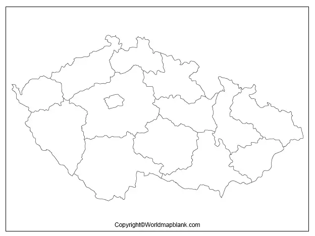 Printable Blank Map of Czechia – Outline, Transparent, PNG Map ...