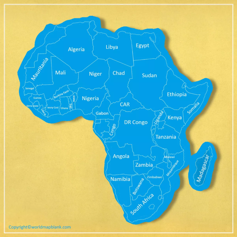 Africa Map With Countries Labeled Map Of Africa PDF Printable Image 5 768x768