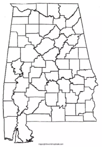 Printable Blank Map Of Alabama Outline Transparent PNG Map Image 518 208x300