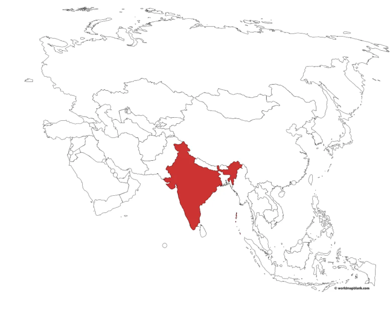 Blank Map of India – Printable Outline Map of India [PDF] - Printable ...