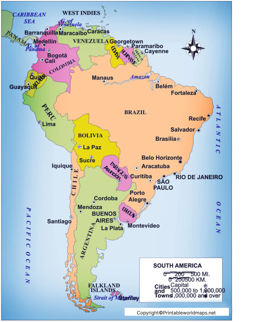 South America Political Map – Map of South America Political 4 map of South America political 743x1024 1
