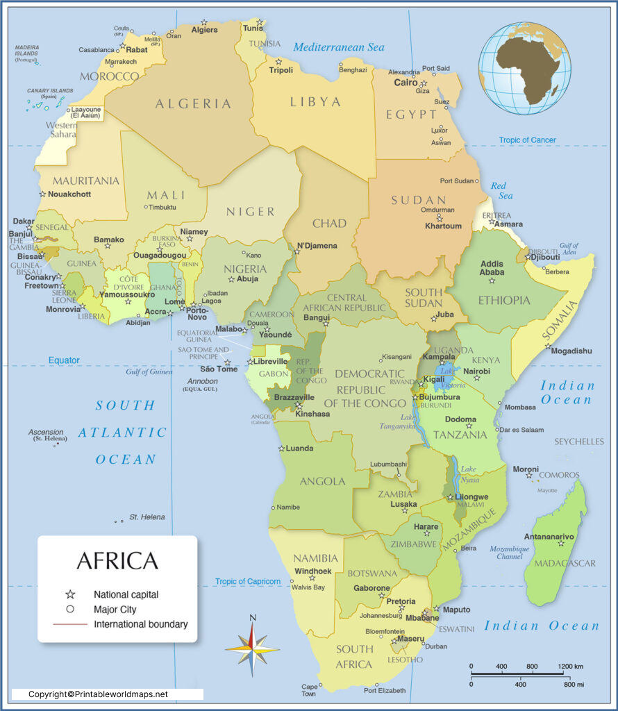 Printable Africa Political Map – Map of Africa Political 2 map of africa political 890x1024 1