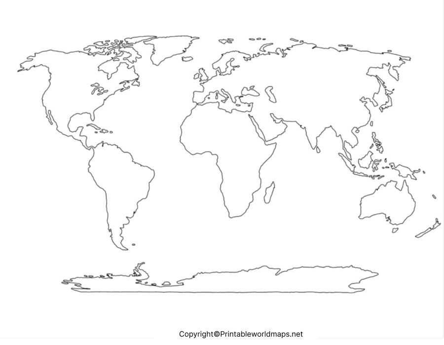political world map black and white