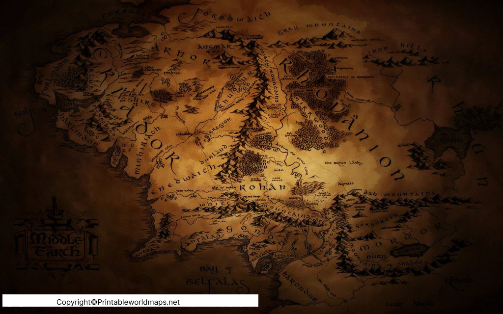 Middle Earth Map | Middle Earth Full World Map in Detailed 7 world map middle earth 1024x640 1