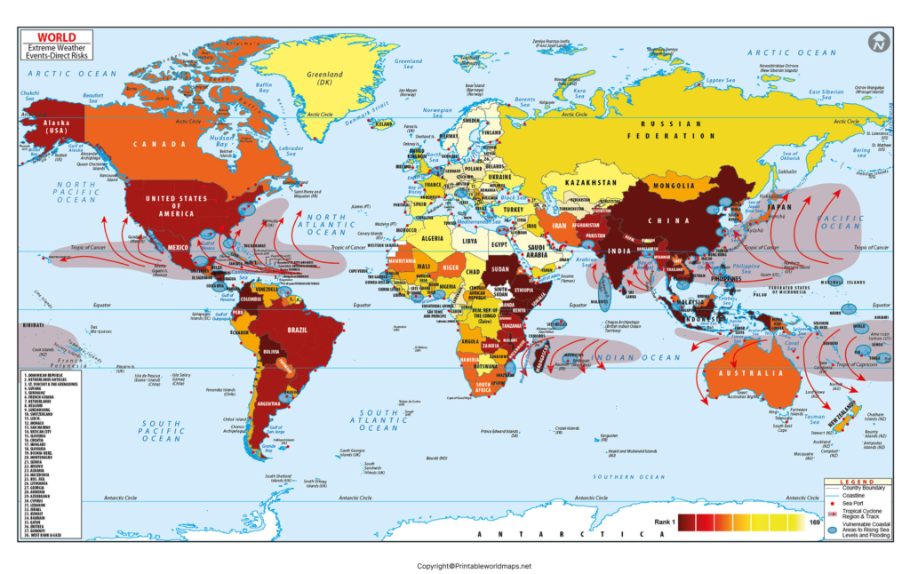 Printable World Temperature Map Template in PDF 2 world temperture map